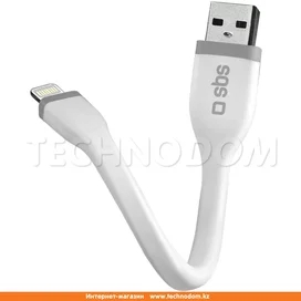 Кабель USB 2.0 - Lightning, SBS, 12см, Белый (TECABLELIGSHFLATW) фото #1