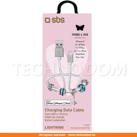 Кабель USB 2.0 - Lightning, SBS, Smart&Ladies Браслет, 39см, Белый (TESLCABLECHARMIP5W) фото #1