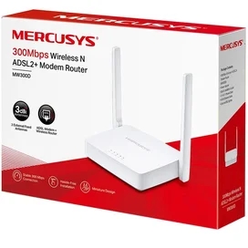 Беспроводной ADSL Модем, Mercusys MW300D, 3 порта + Wi-Fi, 300 Mbps (MW300D) фото #2