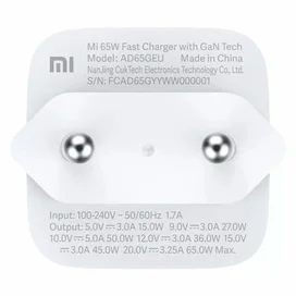 Сетевое зарядное устройство 1*Type-C 65W, Xiaomi Mi with GaN Technology, White + Cable (BHR4499GL) фото #4