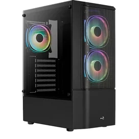 ПК корпус Aerocool Quantum Mesh MidTower, window, Black ATX (Mesh-G-BK-v3) фото