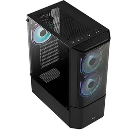 ПК корпус Aerocool Quantum Mesh MidTower, window, Black ATX (Mesh-G-BK-v3) фото #3