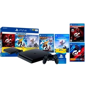 Игровая консоль Sony Play Station 4 Slim 1TB, Black + Bundle (CUH-2208B/GTS/HZD CE/R&C/GT7/PS+3M) фото