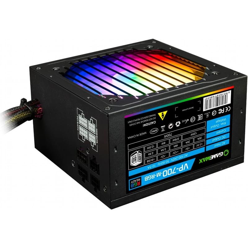 Блок питания 700W GameMax VP-700-M-RGB ATX 20+4pin, 4+4pin (VP-700-M-RGB) - фото #0