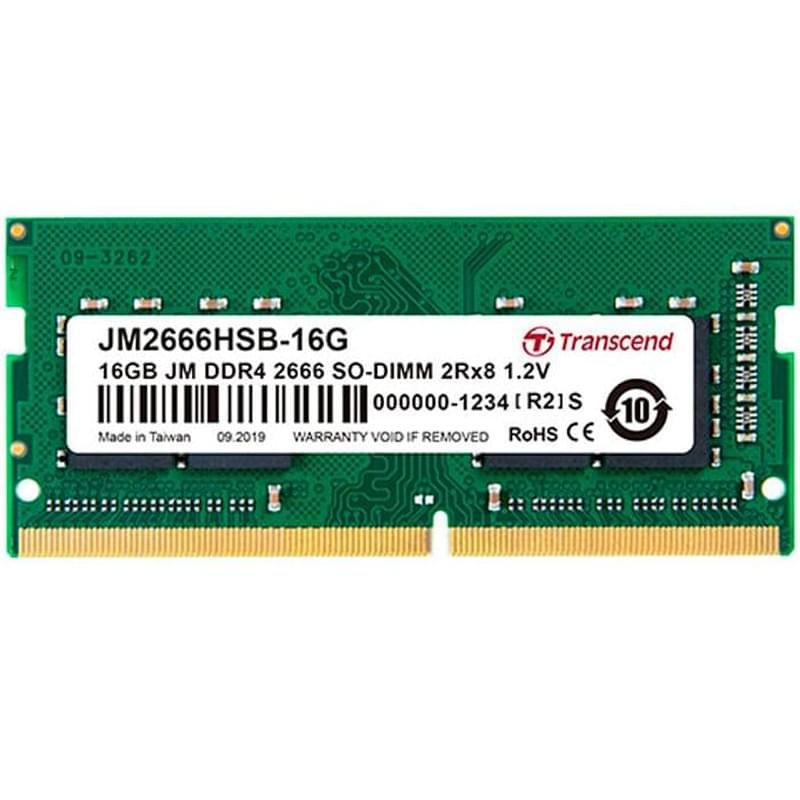 Оперативная память DDR4 SODIMM 16GB/2666Mhz PC4-21333 Transcend JM2666HSB-16G - фото #0