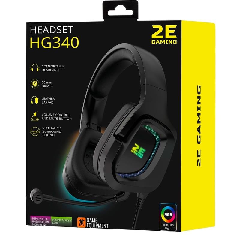 Игровая гарнитура 2E GAMING HG340 7.1, RGB, Black (2E-HG340BK-7.1) - фото #8