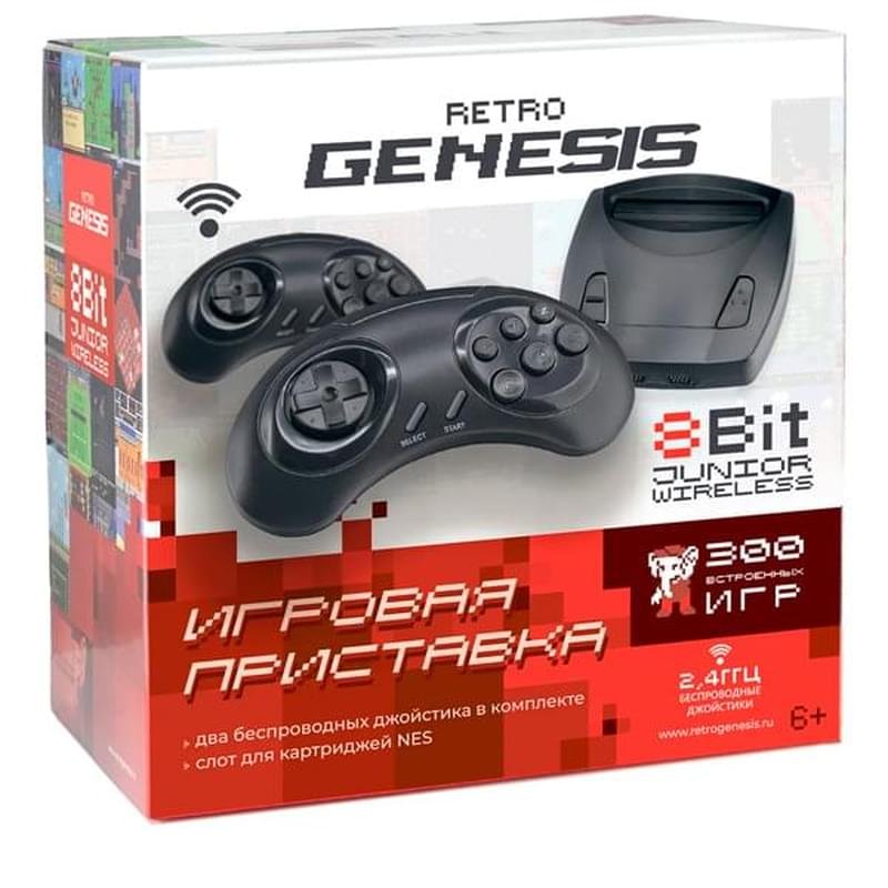 Retro Genesis 8 Bit Junior Wireless Ойын консолі + 300 ойын (ConSkDn85) - фото #2