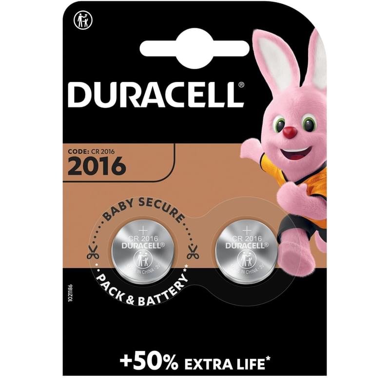 Батарейка CR2016 2шт Duracell (DL2016/CR2016) - фото #0